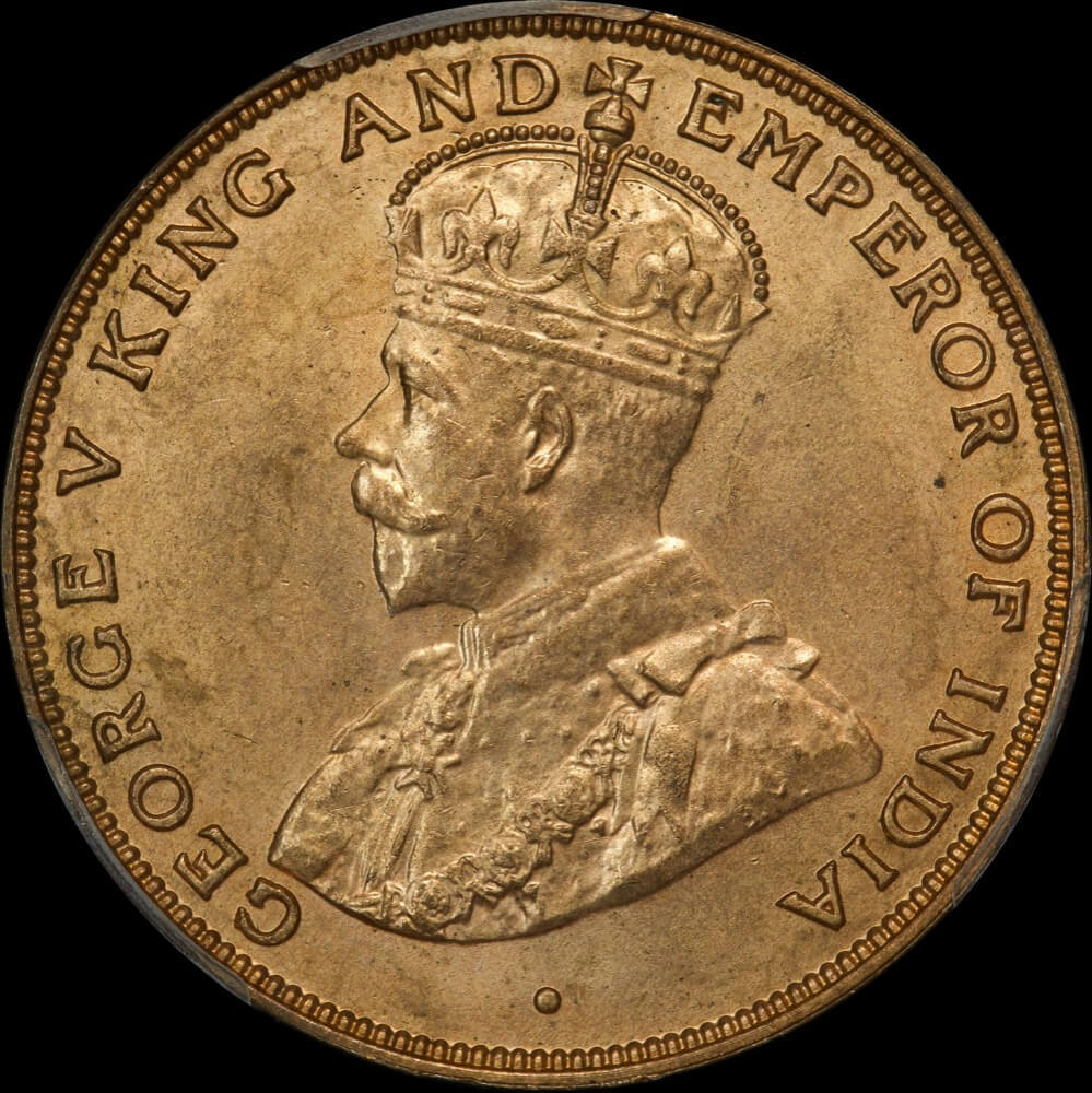 Hong Kong 1925 Copper 1 Cent KM# 16 PCGS MS64RD product image