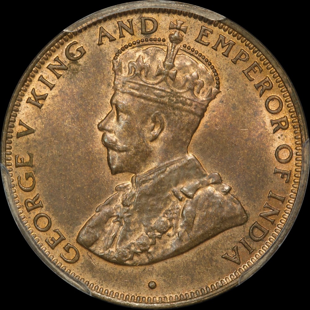 Hong Kong 1931 Copper 1 Cent KM# 17 PCGS MS64RB