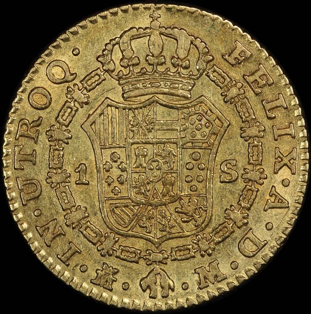 Spain 1788 Gold Escudo KM#434 good VF product image