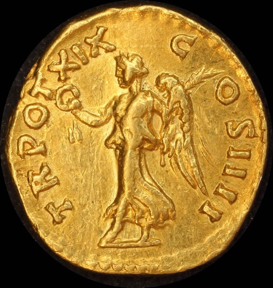 Ancient Rome (Imperial)  155 ~ 156 AD Antoninus Pius Gold Aureus Victory  RIC 255a good VF