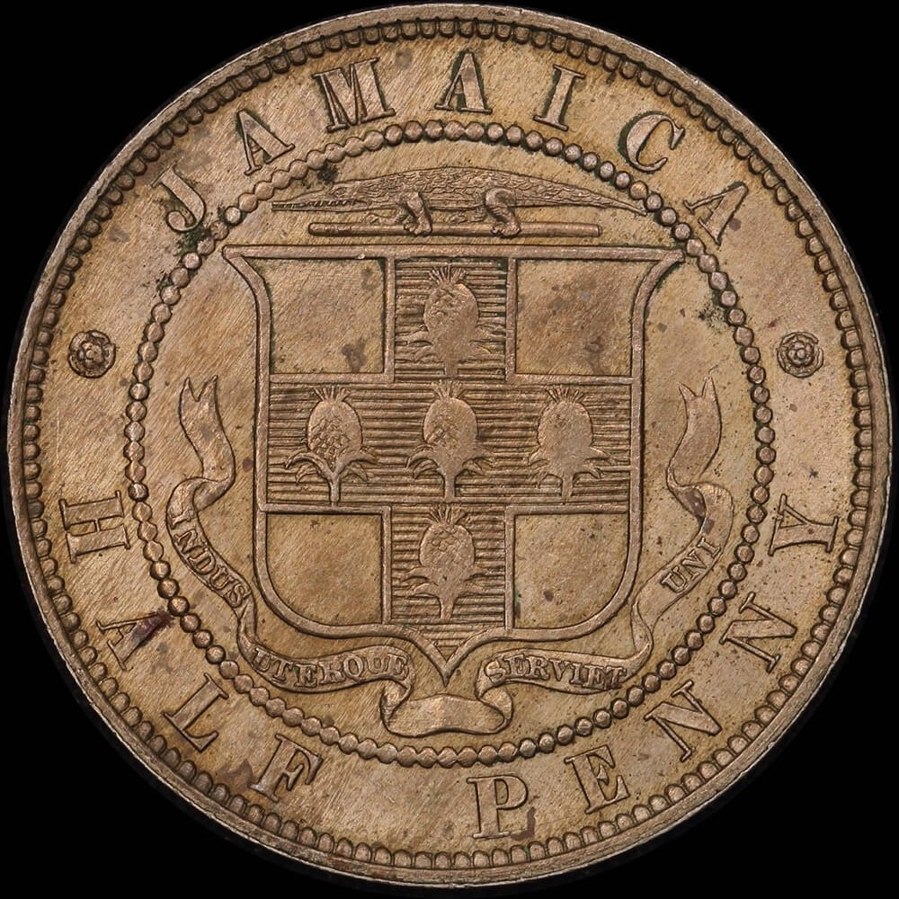 Jamaica 1888 Copper-Nickel Half Penny KM# 13 Choice Uncirculated product image