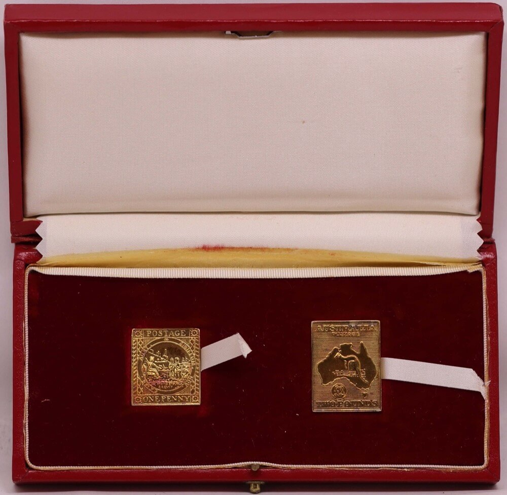 1970 Matthey Garrett Gold Medal Pair ANPEX Philatelic Exhibition