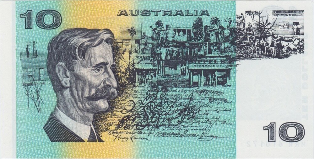 1992 $10 Note MRR Last Prefix Fraser/Cole Without PIL R313bL Uncirculated