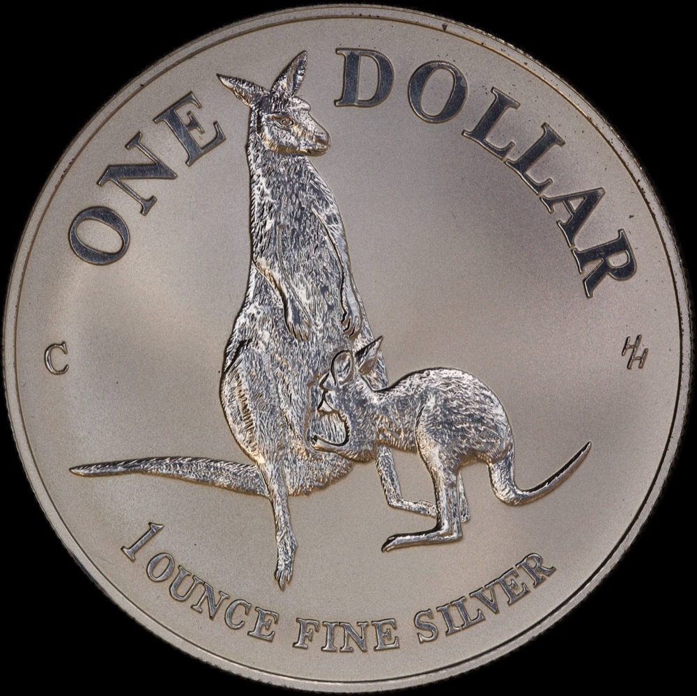 1996 One Dollar Silver Kangaroo Unc In Box Coin Mother & Joey
