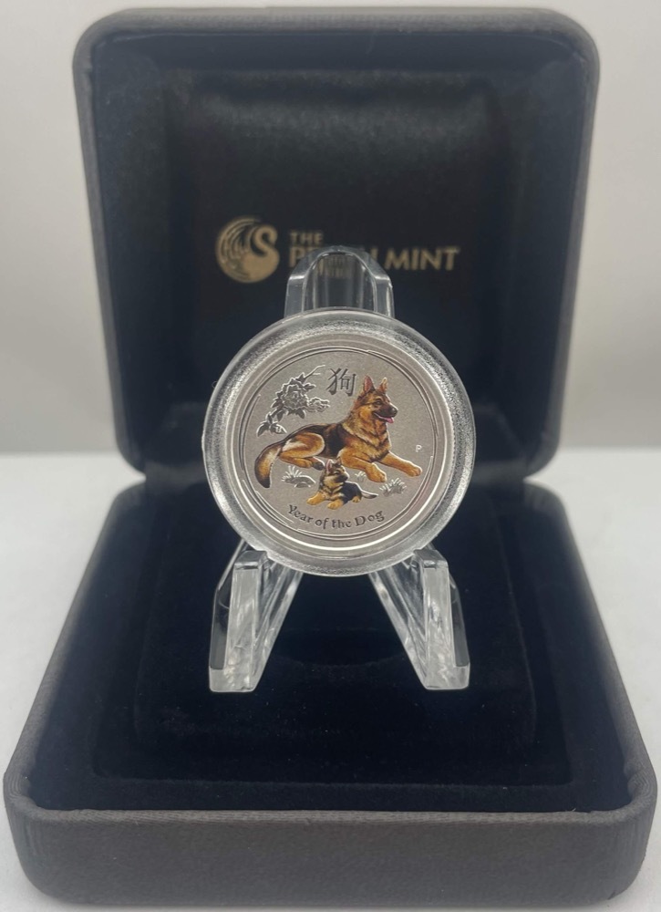 2018 Silver 1/4oz Coloured Coin Lunar Dog Sydney ANDA Expo product image