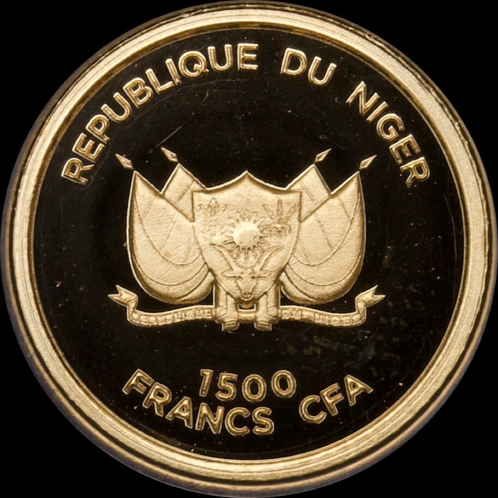 Republic of Niger 2012 Gold 1500 CFA Francs Dinosaur Cemetery product image