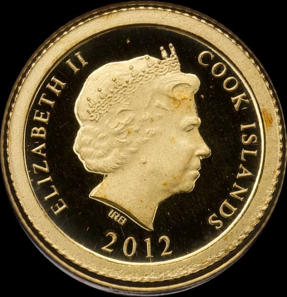 Cook Islands 2012 Gold 5 Dollars Captain Cook