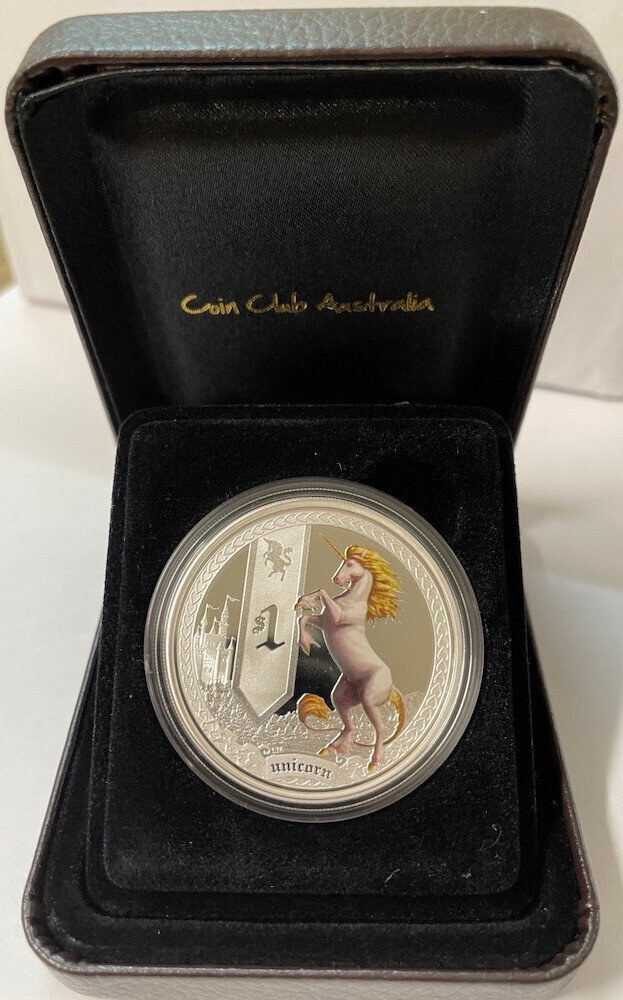 Tuvalu 2013 Silver 1 Dollar Proof Mythical Creatures - Unicorn product image
