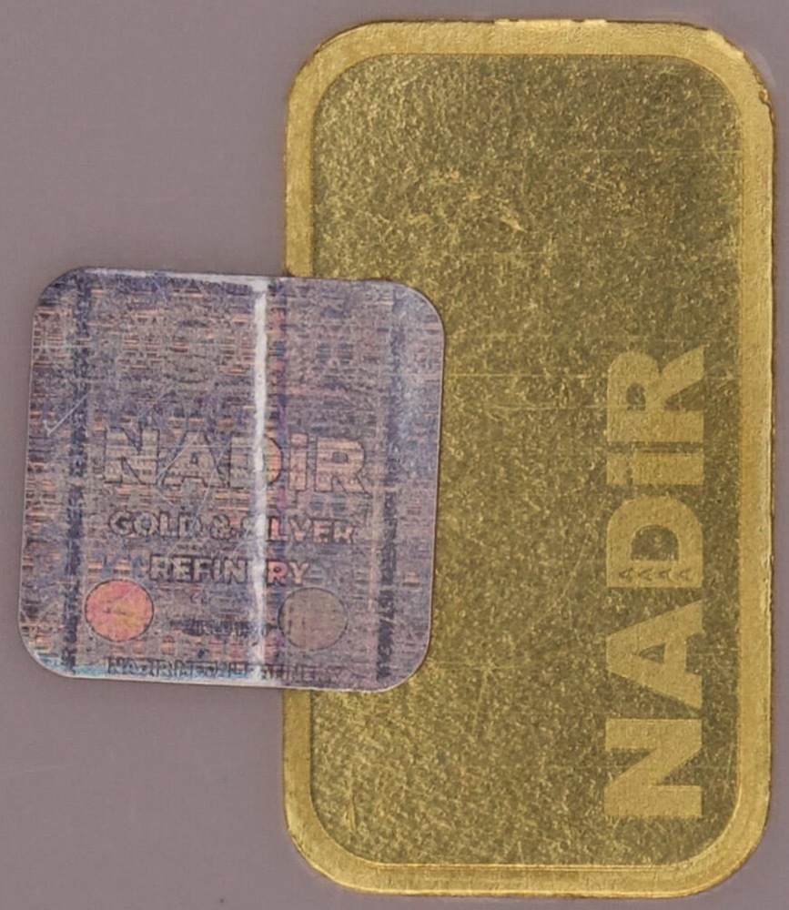 Nadir Fine Gold 1 gram Minted Ingot Gold Pebble Series