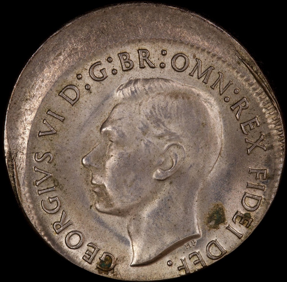 1952 Shilling 3.5mm Offstrike Error good EF