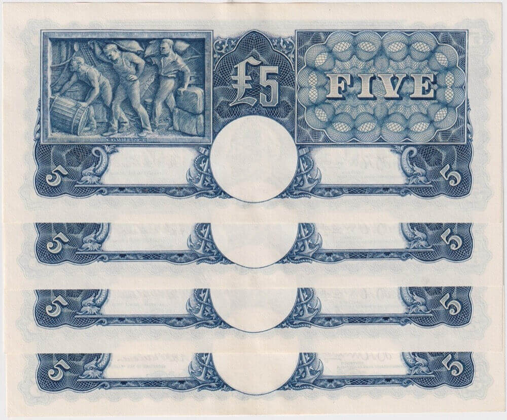 1942 Five Pound Consec Run of 4 Armitage/McFarlane R46 PCGS Choice Unc 64