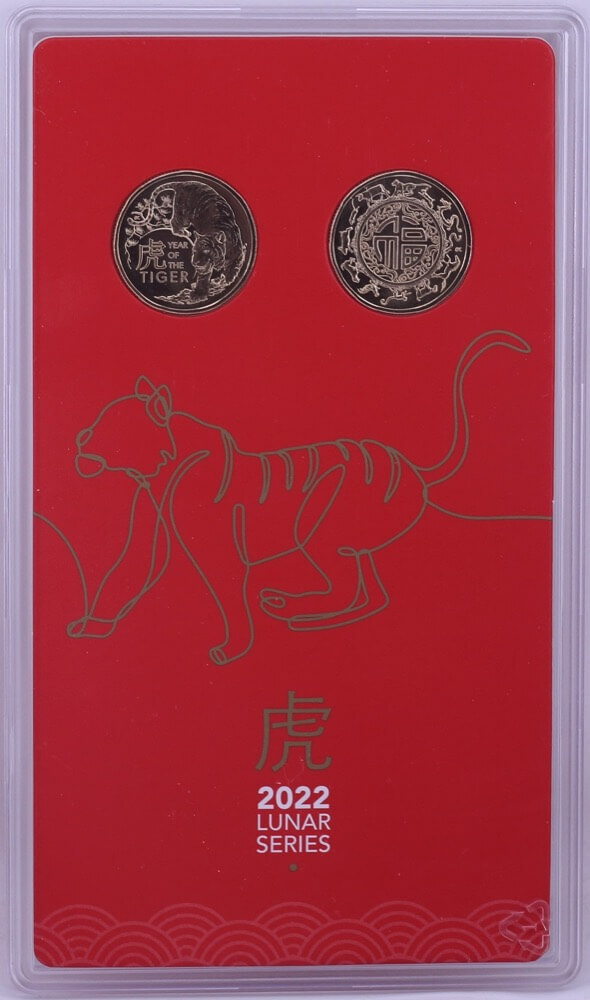 2022 1 Dollar Uncirculated Coin Lunar Year of the Tiger Two Coin Set product image
