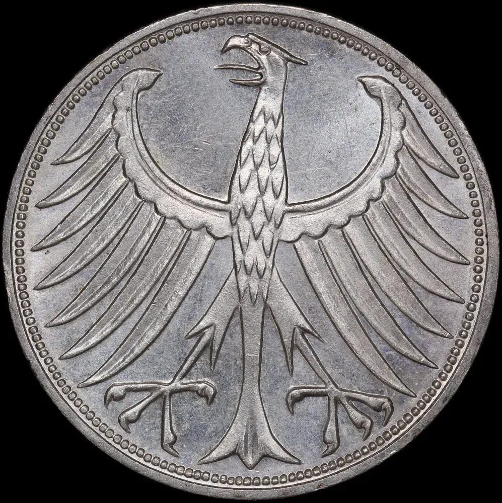 Germany 1966-G Silver 5 Marks KM#112 Uncirculated