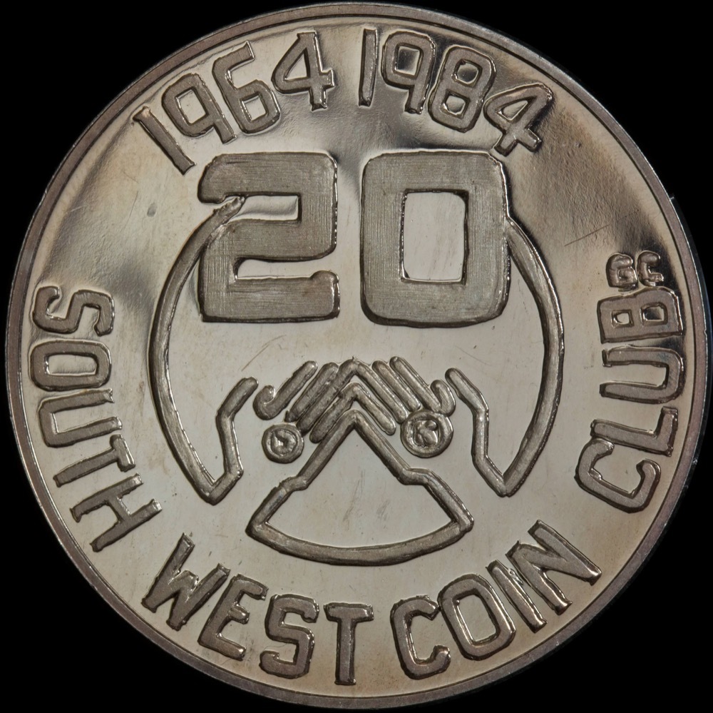1984 Silver Medallion South West Coin Club 20 Years