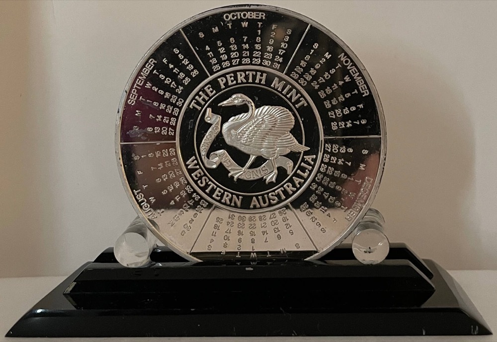 1992 Perth Mint 5ozt Silver Calendar Medallion
