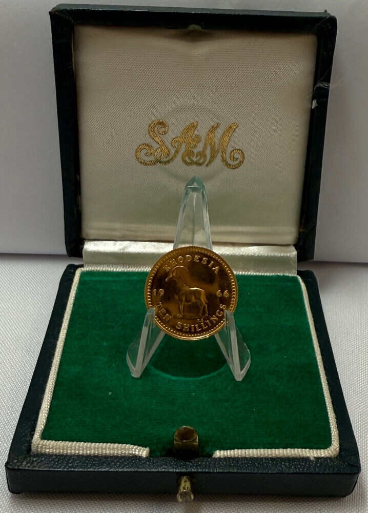 Rhodesia 1966 Gold Proof 10 Shillings KM# 5 In Presentation Case product image