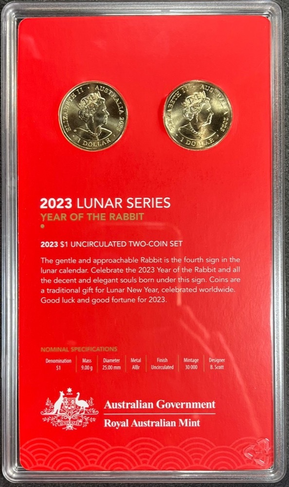 2023 1 Dollar 2 Coin Set Lunar Series - Rabbit product image