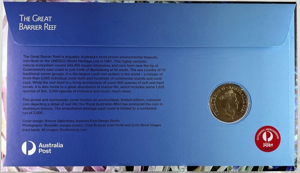 2021 1 Dollar PNC Great Barrier Reef Coloured G product image