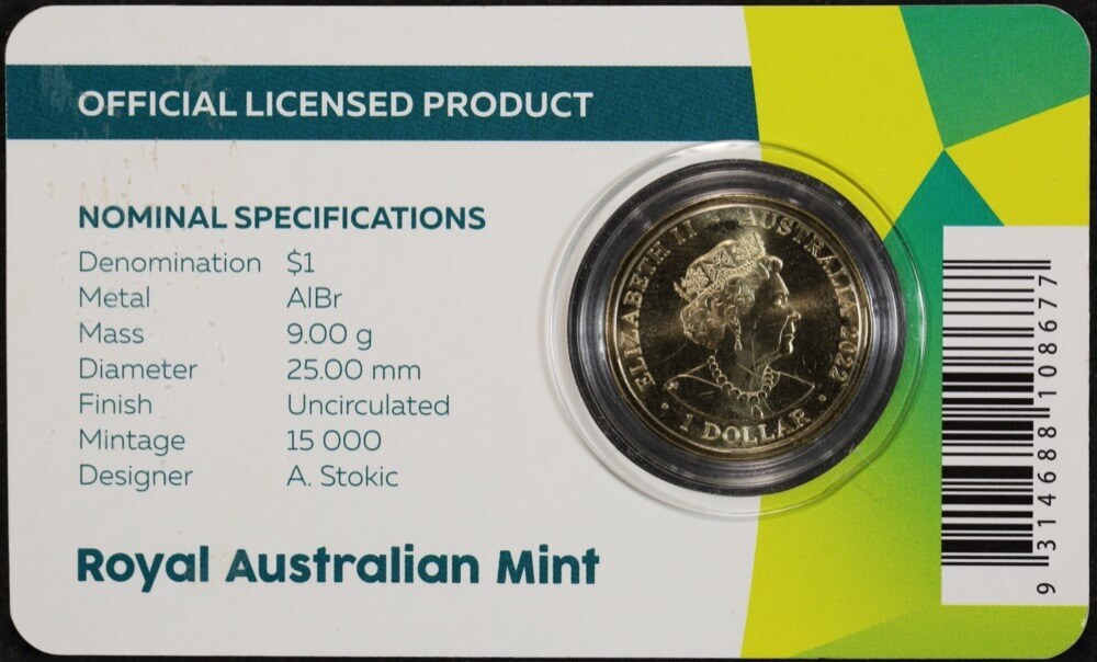 2022 Coloured 1 Dollar Coin Birmingham Commonwealth Games product image