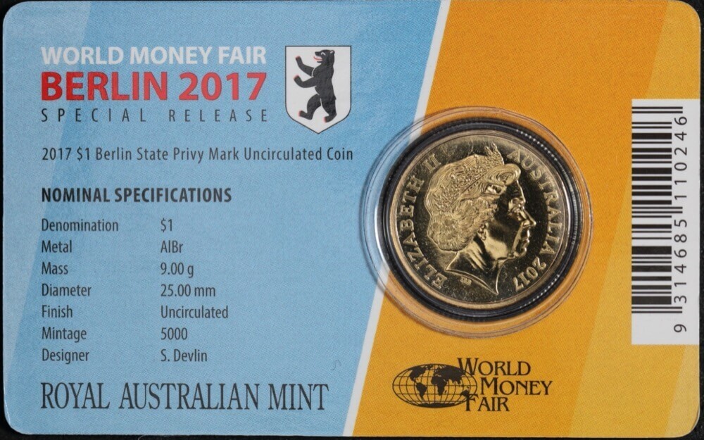 2017 1 Dollar Uncirculated Coin Berlin World Money Fair product image