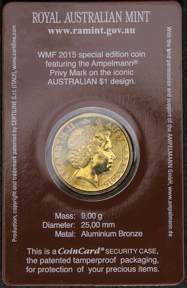2015 1 Dollar Uncirculated Coin Berlin World Money Fair