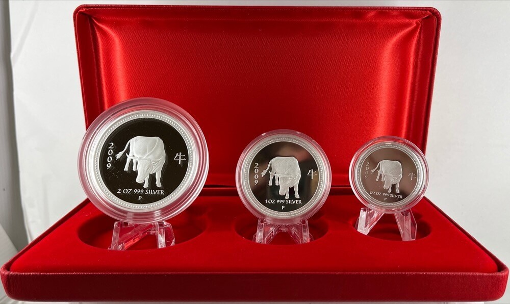 2009 Silver Three Coin Proof Set Year of the Ox Australian Lunar Series I product image