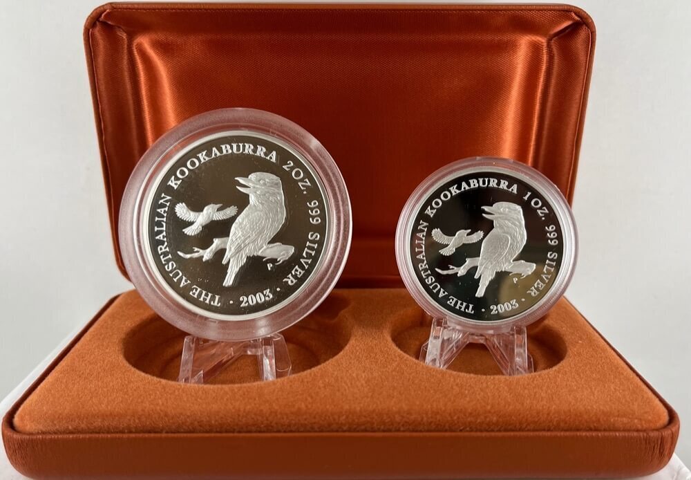 2003 Silver Proof Two Coin Set (2oz 1oz) Kookaburra product image