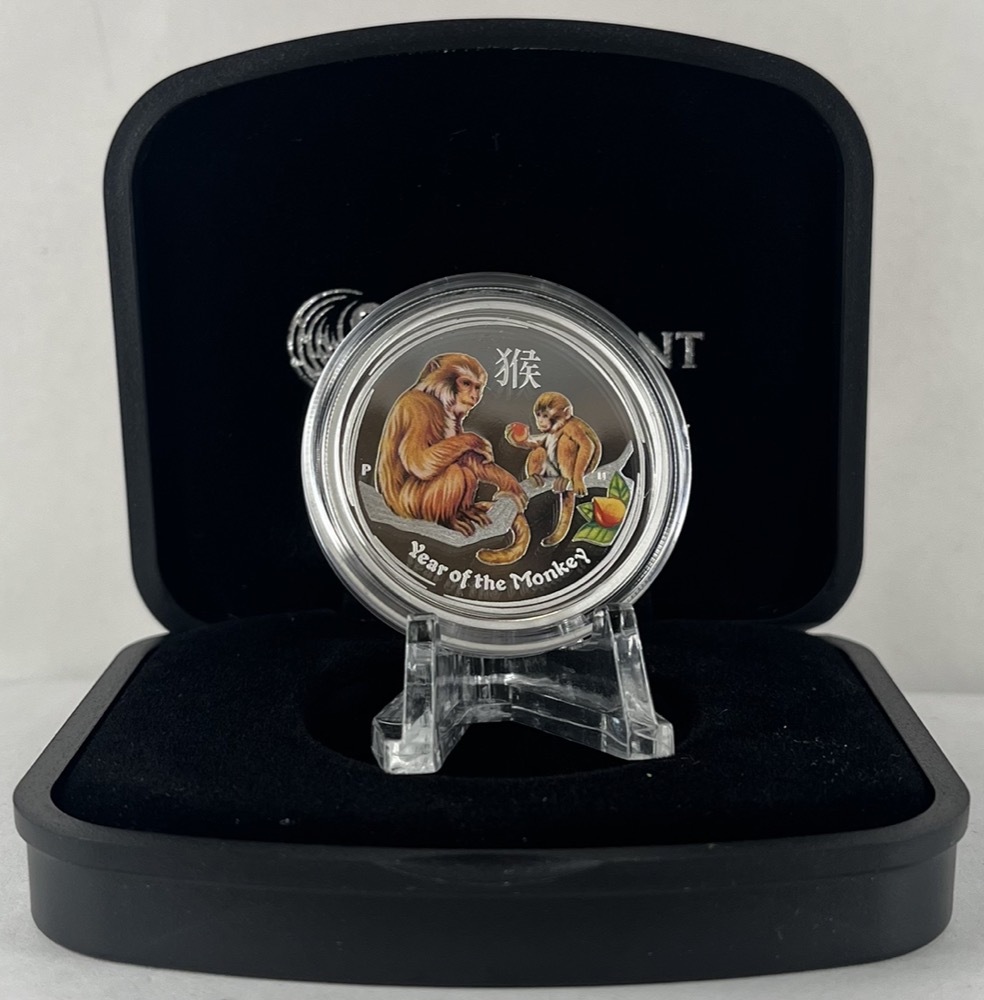 2016 Silver 1/2 Ounce Coloured Proof Coin Lunar Series II Monkey product image