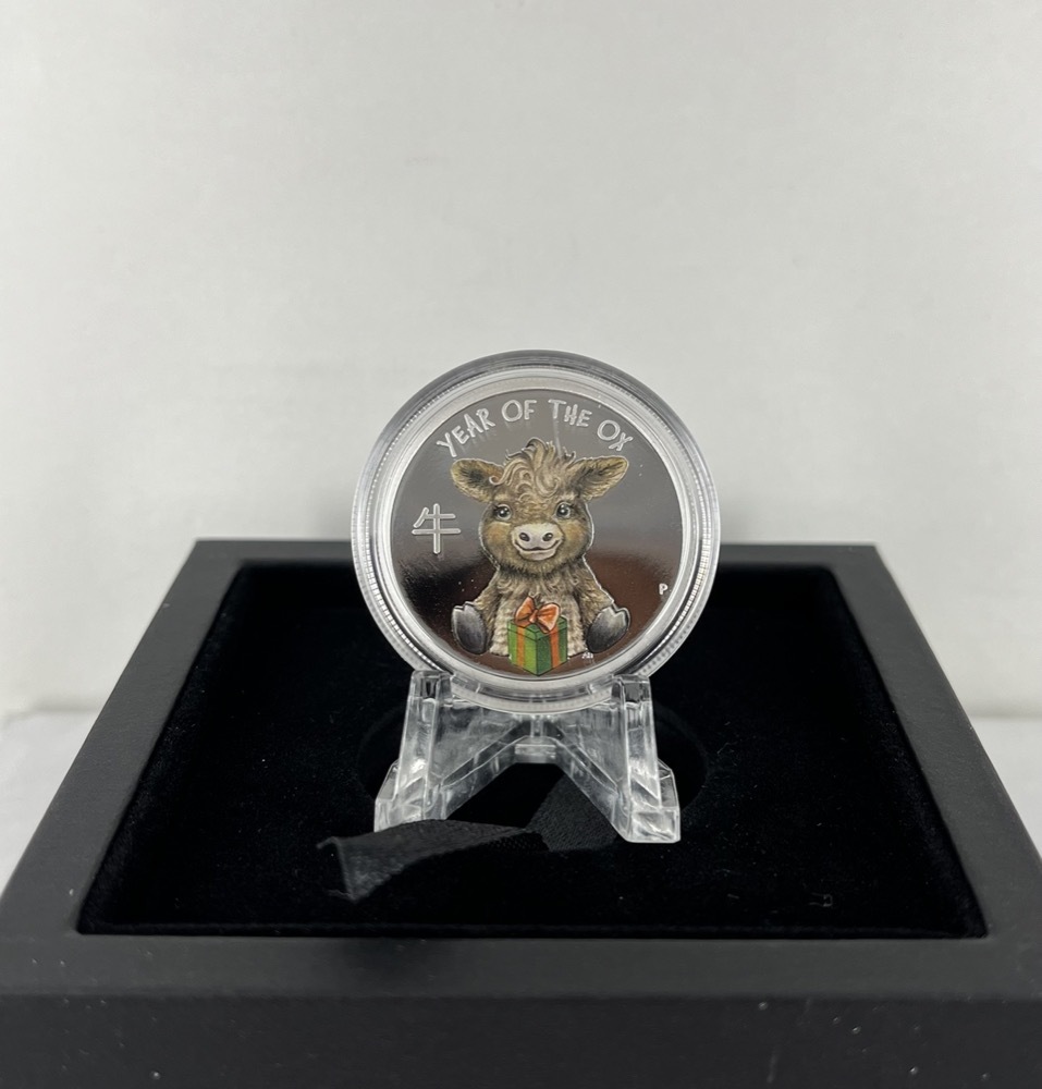 Tuvalu 2021 Silver 1/2oz Unc Lunar Year of the Ox Baby Coin product image