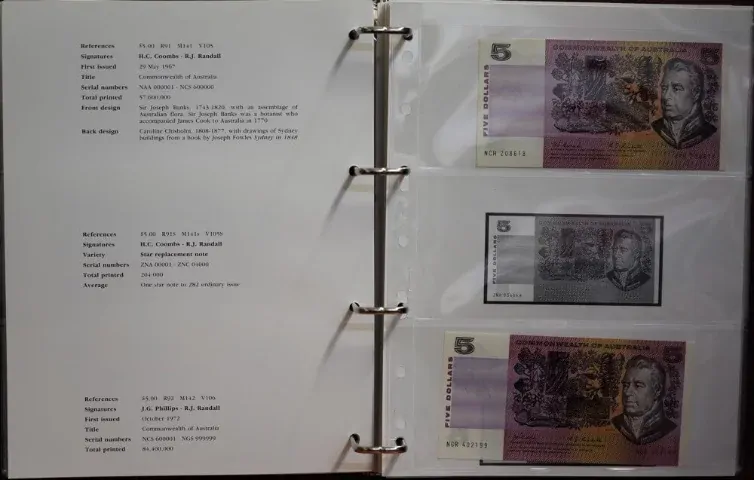 Comprehensive Set of Australian Paper Decimal Notes 1966 - 1996 in Attractive quality product image