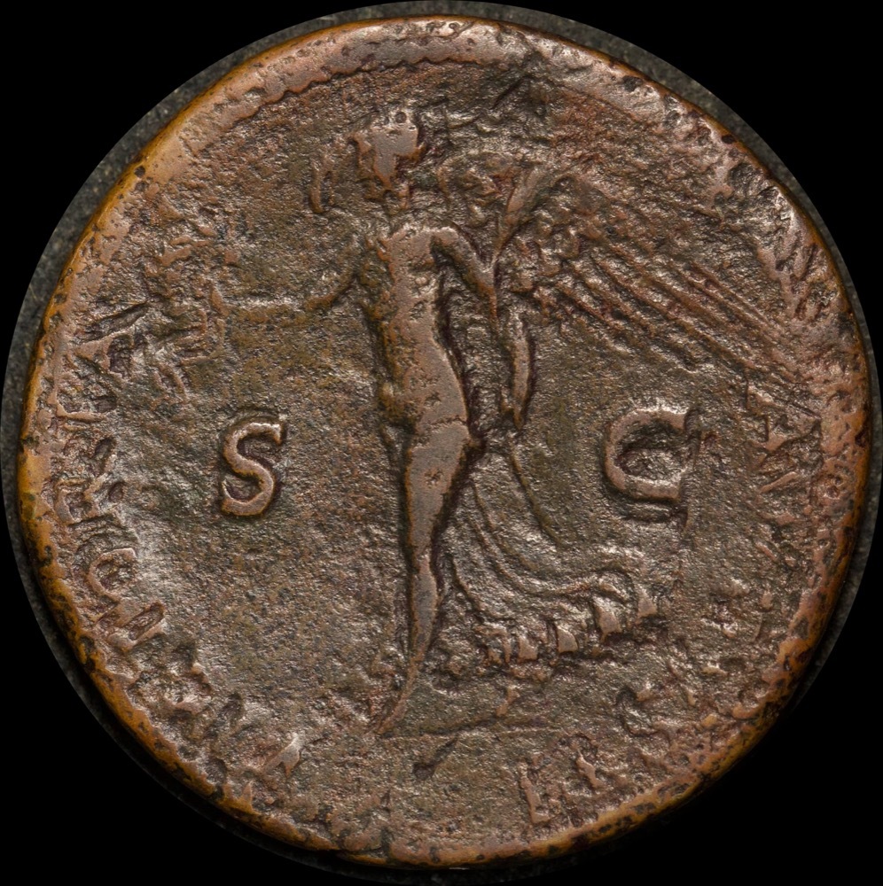 Ancient Rome (Imperial) 54-68AD Nero AE Dupondius RIC I 523 Victory about VF product image