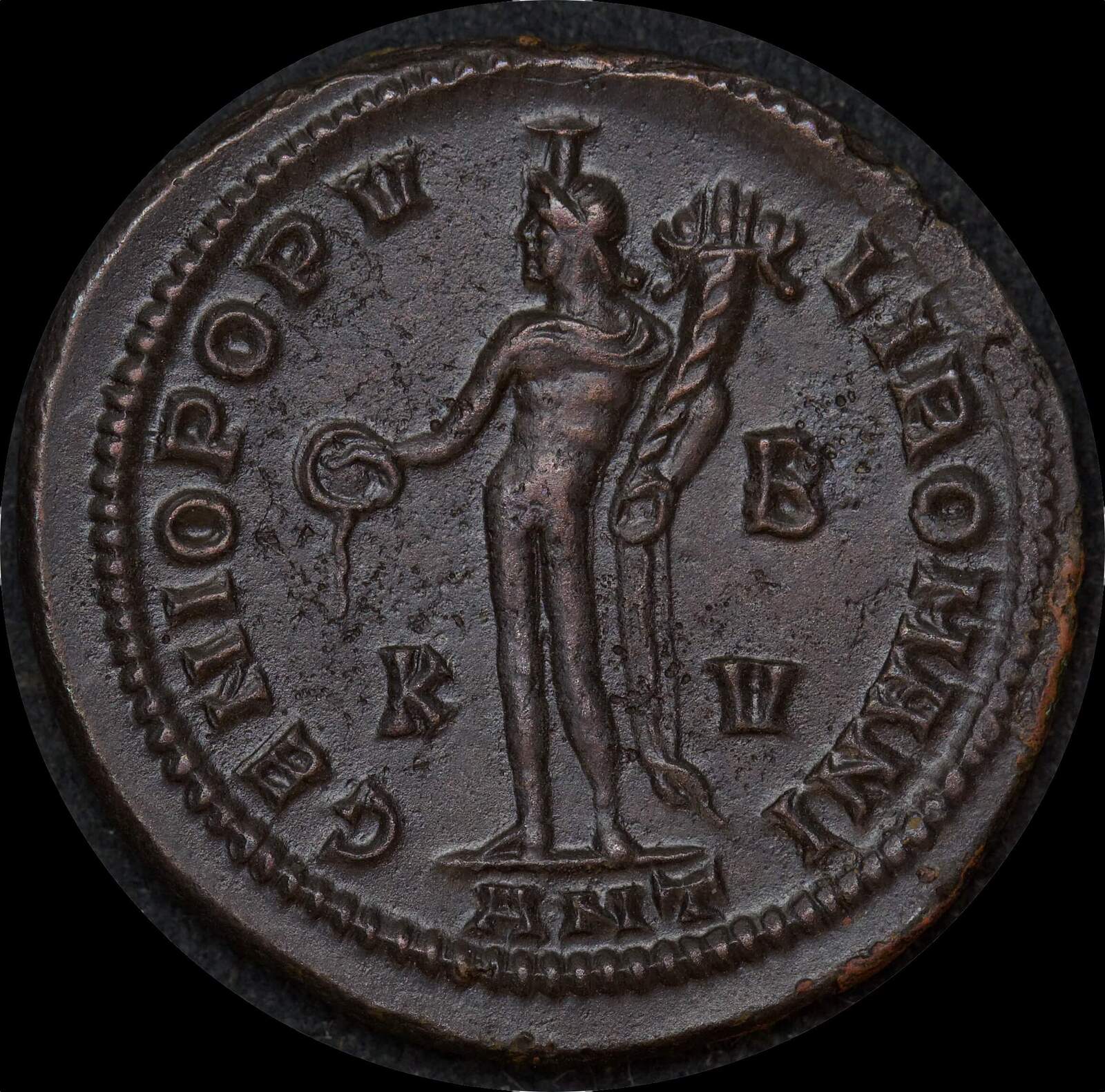 Ancient Rome (Imperial) 285-305AD Diocletian Follis AE1 RIC VI 54a Genius Extremely Fine product image