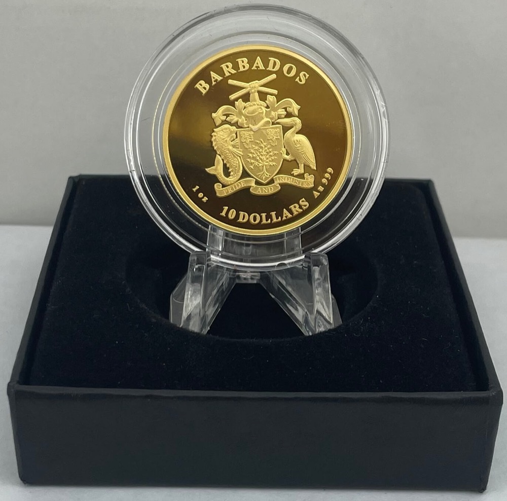 Barbados 2022 Gold 1oz Proof Coin Pelican product image