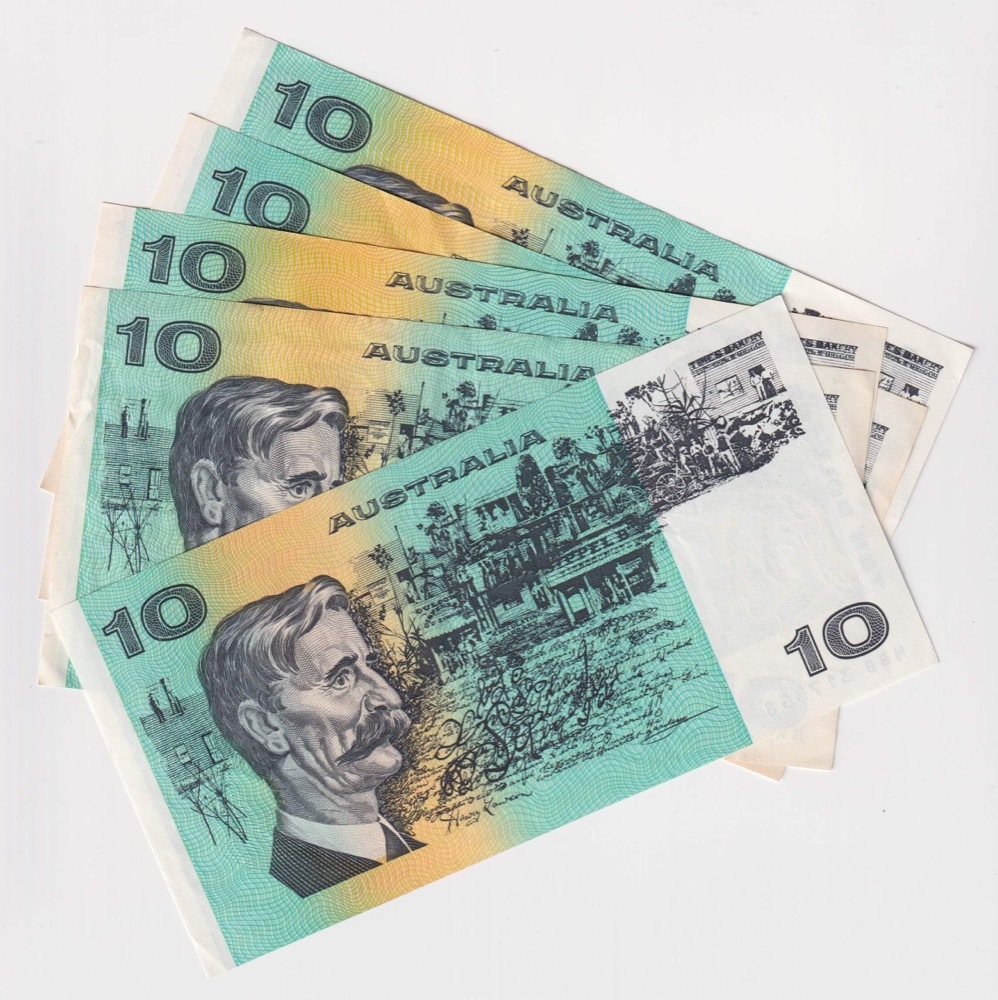 Australian Paper 10 Note 1974 1993 Great Cond Sterling & Currency