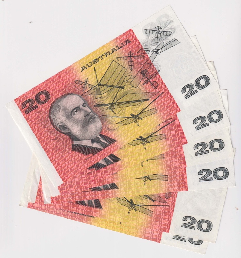 Australian Paper $20 Note Issued 1974 ~ 1995 Great Condition