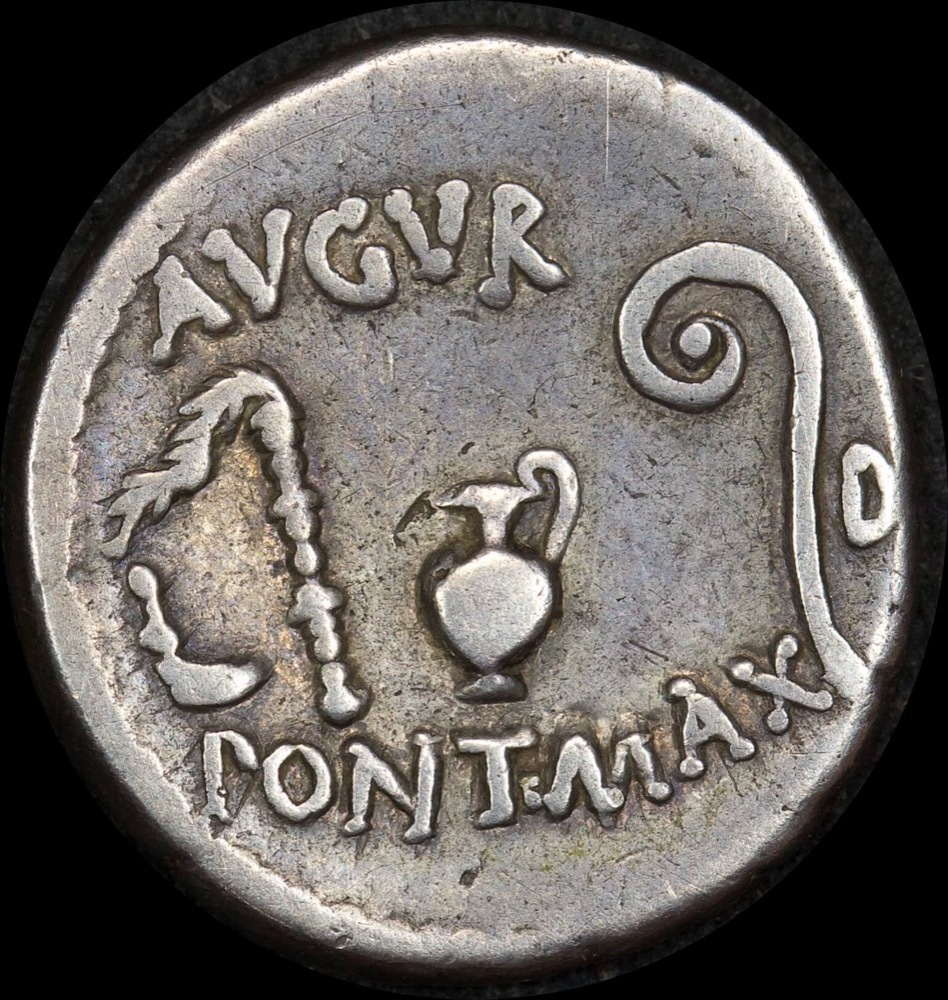 Ancient Rome (Republican) 46BC Julius Caesar Silver Denarius RRC 467/1 about VF