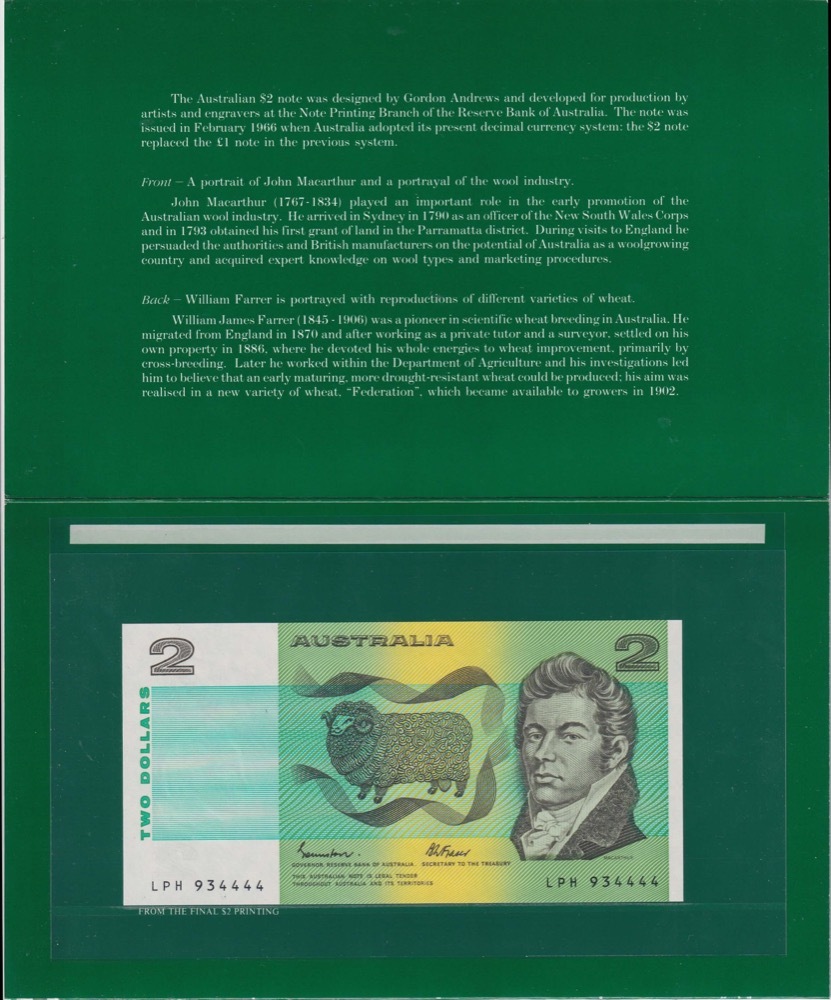 1988 Two Dollar Folder