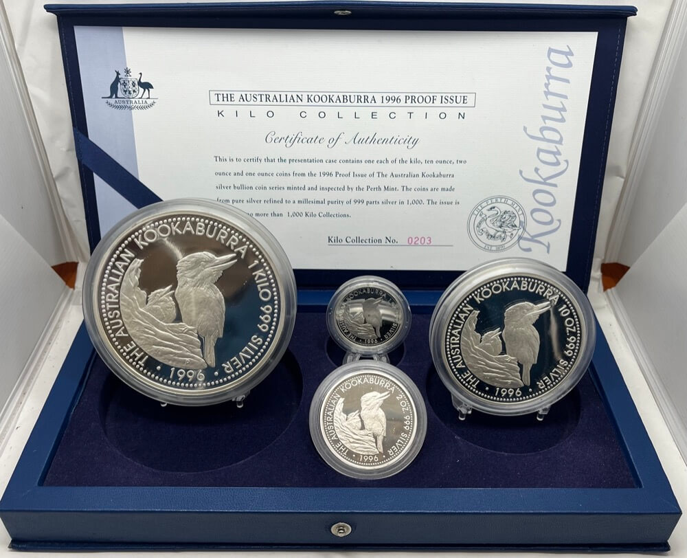 1996 Silver Proof Kookaburra Proof 4 Coin Set