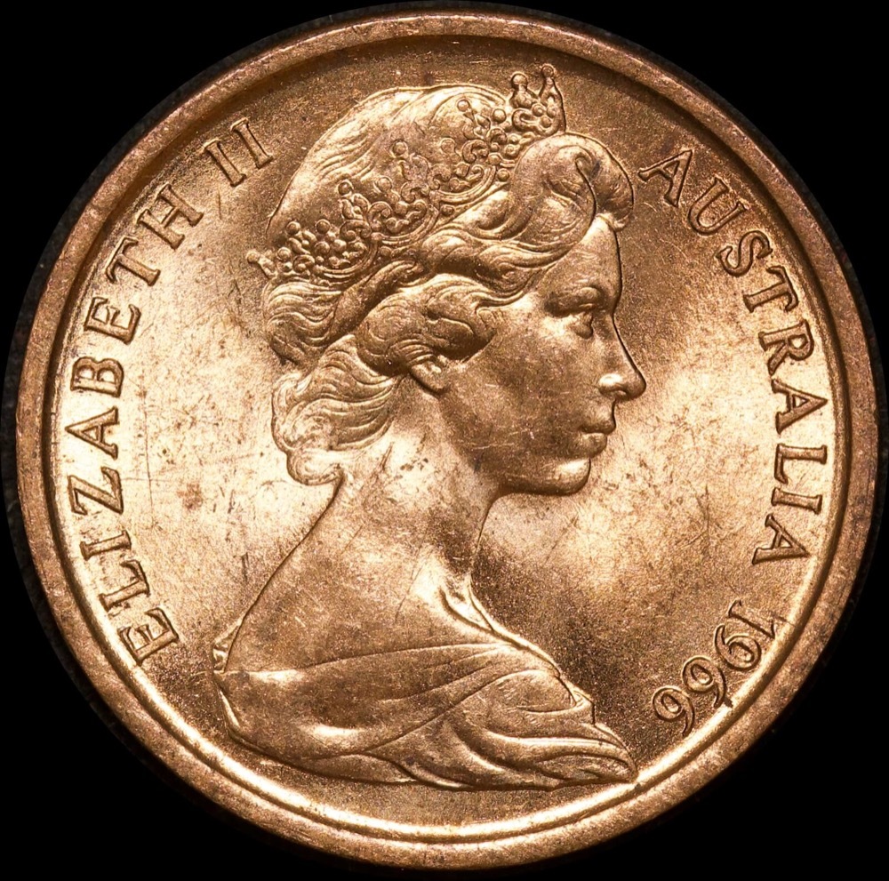 1966 1 Cent Coin Canberra Choice Uncirculated