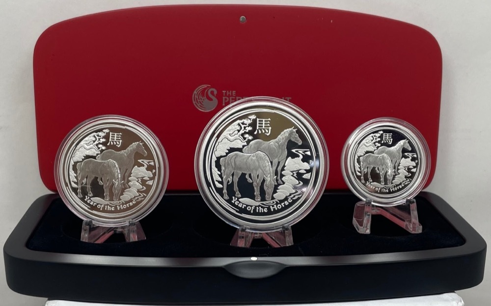 2014 Silver 3 Coin Proof Set Lunar Year of the Horse
