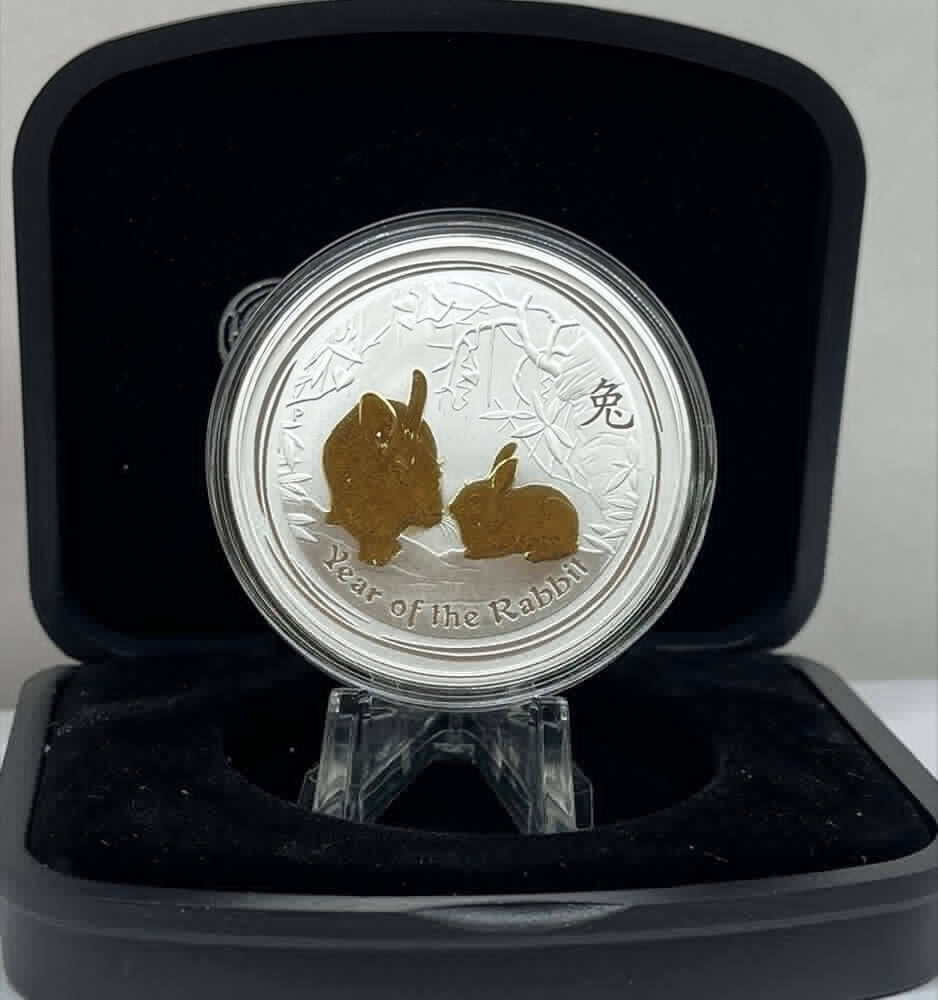 2011 Silver 1oz Gilded Coin Lunar Year of the Rabbit product image
