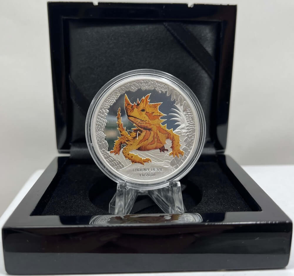 Tuvalu 2014 Silver 1oz Coin Thorny Devil Lizard product image