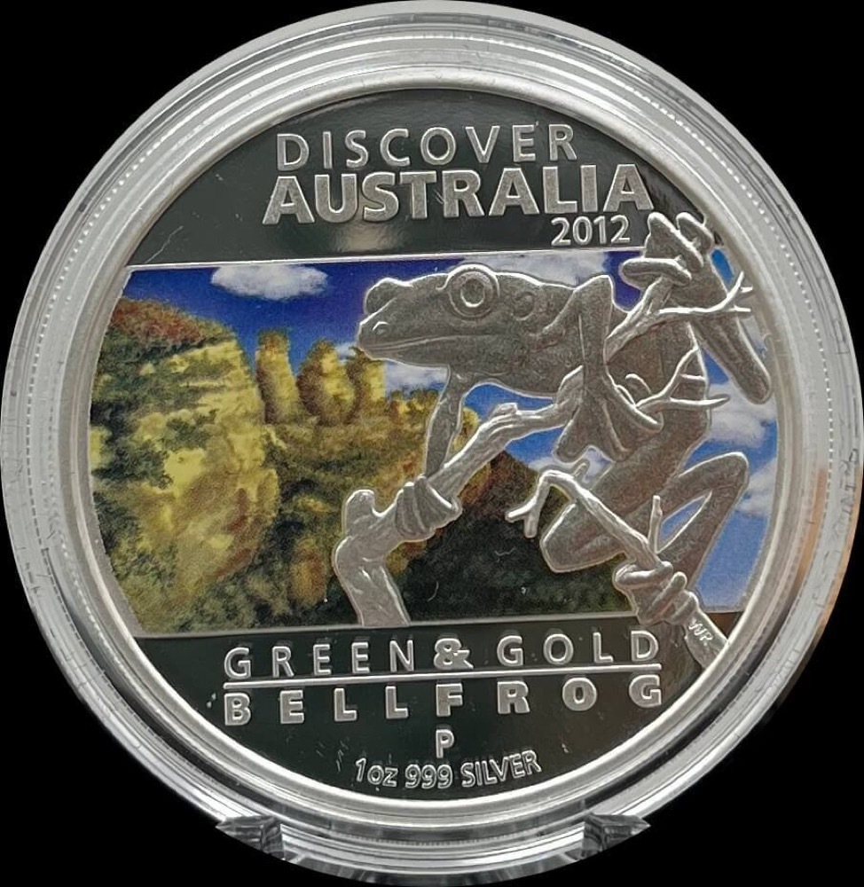 2012 Silver 1oz Proof Coin Discover Australia Bell Frog product image
