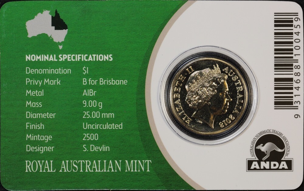 2018 1 Dollar Uncirculated Coin Brisbane Money Expo Privy Mark product image