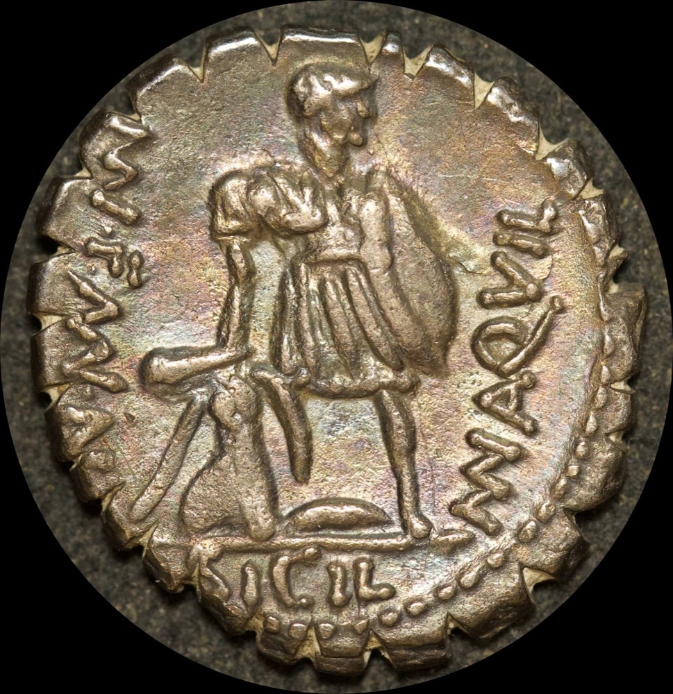 Ancient Rome (Republican) 71 BC Mn. Aquillius Silver Denarius Serratus RRC 401/1 Extremely Fine