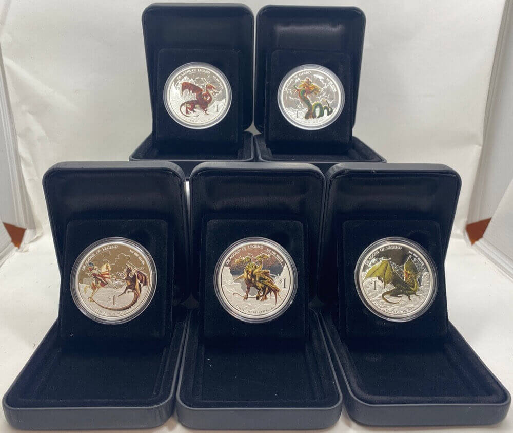 Tuvalu 2012-2013 Silver 1oz 5 Coin Set - Dragons of Legend product image