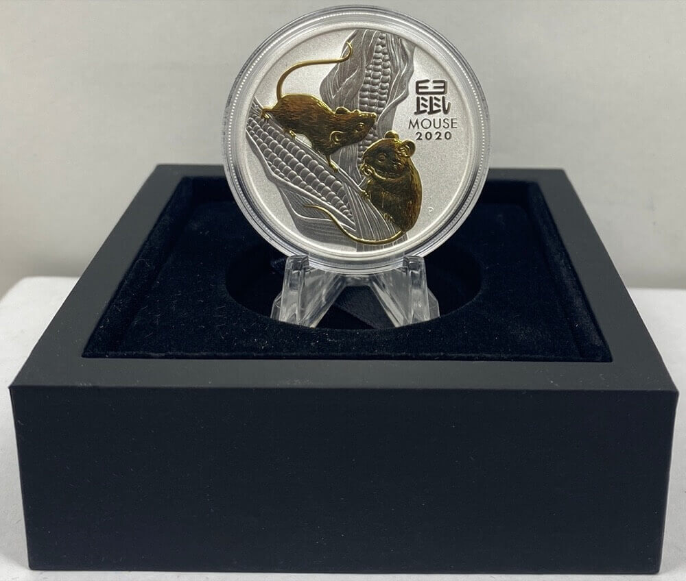 2020 Silver 1oz Gilded Coin Lunar Series III - Mouse product image