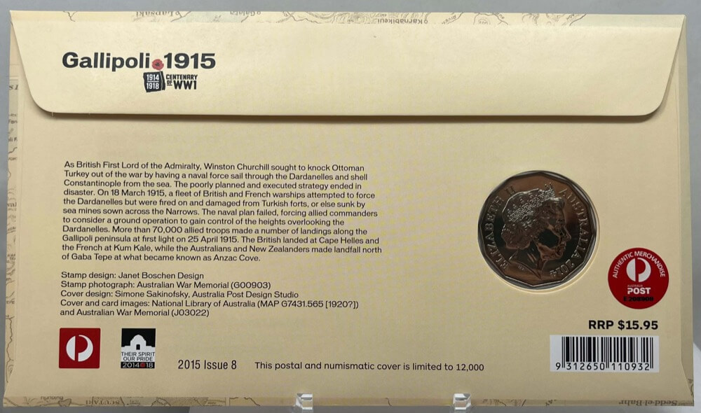 2015 50 Cent PNC Gallipoli 1915 Centenary of WWI product image