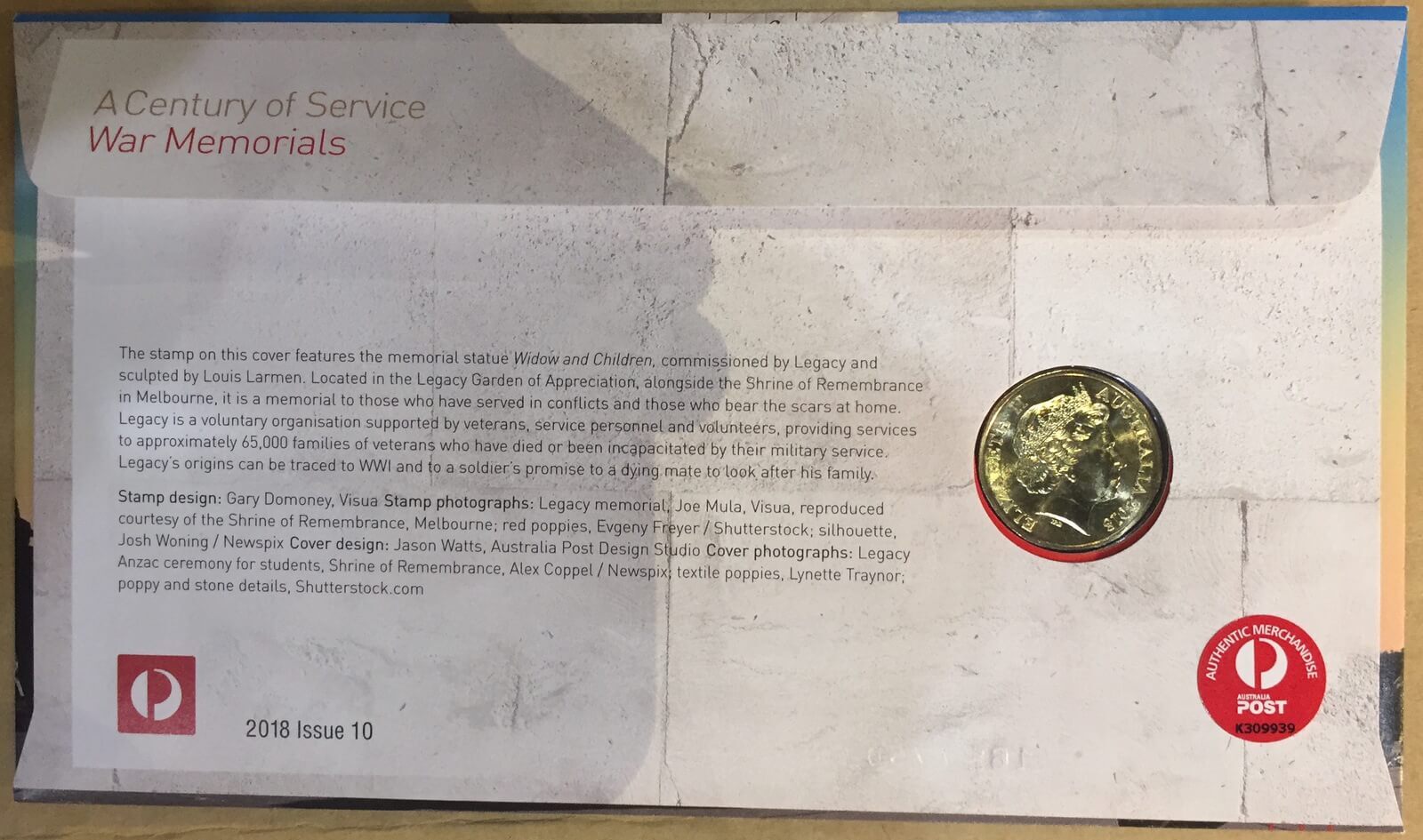 2018 1 Dollar PNC Anzac War Memorial - Brisbane Money Expo Overpint product image