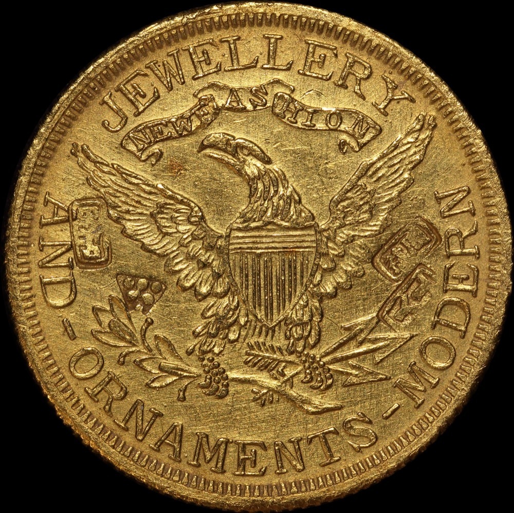 Malaysia 1945 Fantasy US Liberty Head Gold 5 Dollar